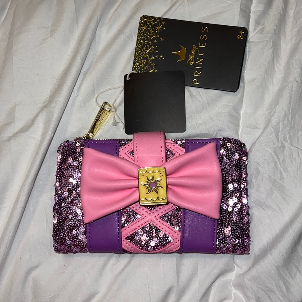 New Disney Rapunzel sequins Loungefly wallet